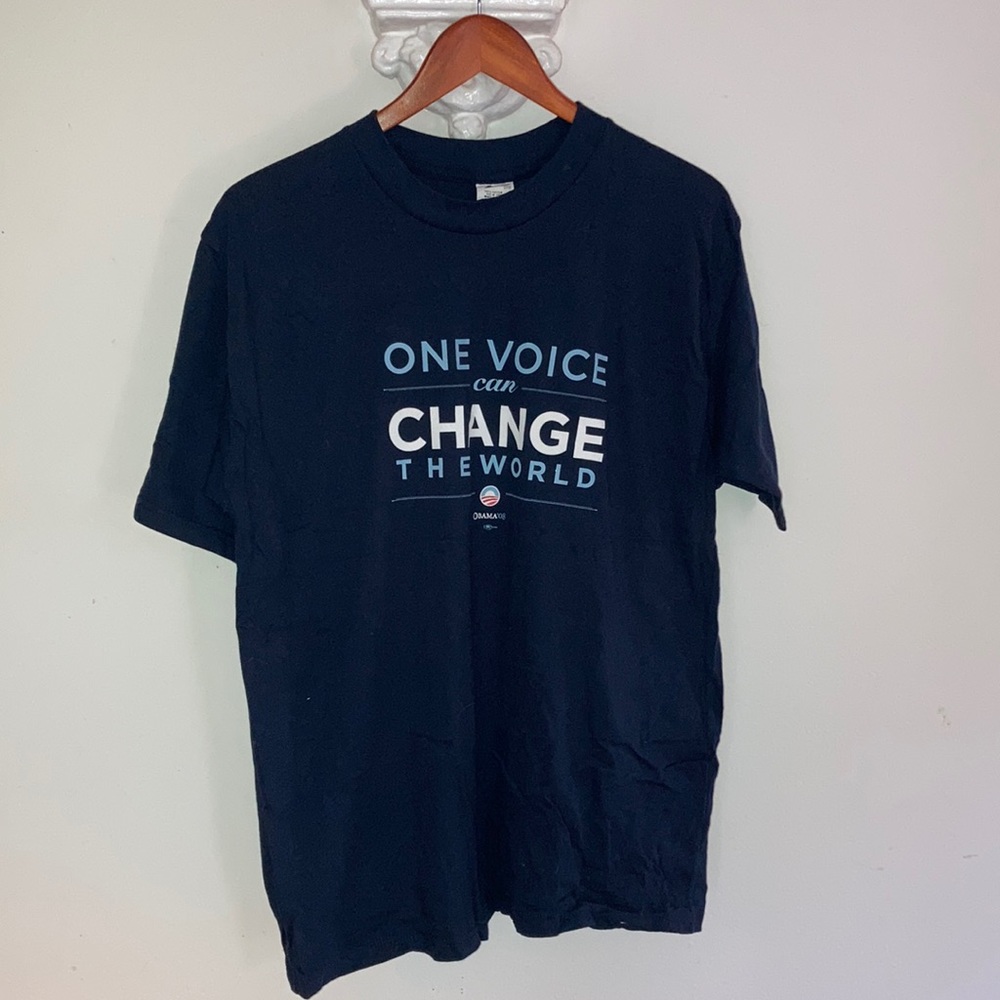 ⚖️🇺🇸 Barack Hussein Obama Size Large 2008 Campaign Tee Shirt Biden 🇺🇸🏛